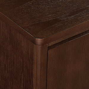 English Elm 61.1 Inch Mid Century Modern Sideboard with Adjustable Shelves Tapered Legs Walnut Tone Walnut W1801P498209
