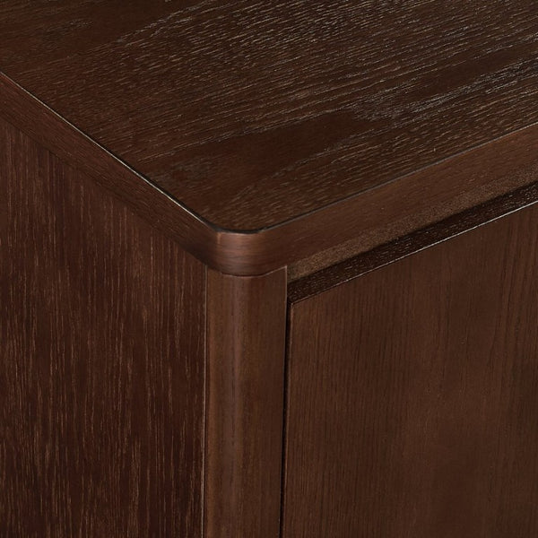 English Elm 61.1 Inch Mid Century Modern Sideboard with Adjustable Shelves Tapered Legs Walnut Tone Walnut W1801P498209