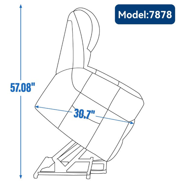 English Elm Power Lift Recliner Genuine Leather Dual Motor Massage Heat Infinite Position Chair Blue W1803S00074