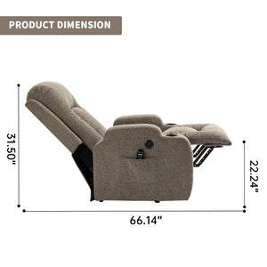 English Elm Infinite Position Power Lift Recliner with Massage Heat USB and Cup Holders for Elderly W1803S00094