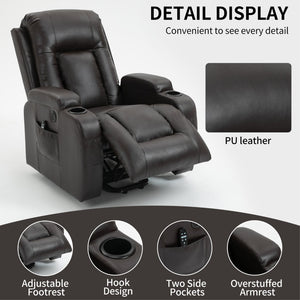 English Elm Infinite Position Power Lift Recliner with Massage Heat and USB for Seniors 350 Lb W1803S00095