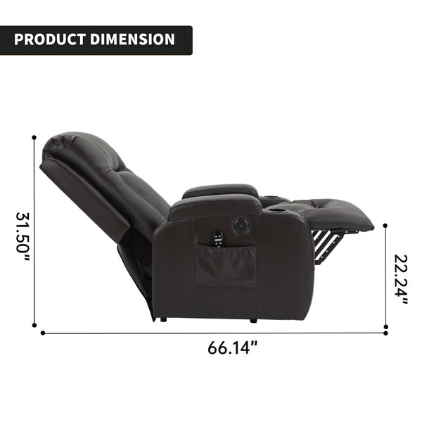 English Elm Infinite Position Power Lift Recliner with Massage Heat and USB for Seniors 350 Lb W1803S00095