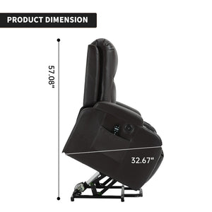 English Elm Infinite Position Power Lift Recliner with Massage Heat and USB for Seniors 350 Lb W1803S00095