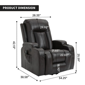 English Elm Infinite Position Power Lift Recliner with Massage Heat and USB for Seniors 350 Lb W1803S00095