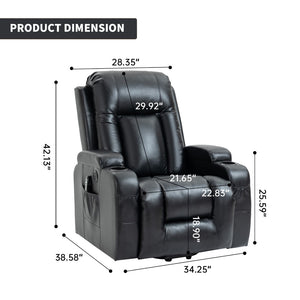 English Elm Infinite Position Power Lift Recliner with Massage Heating and USB Port for Seniors W1803S00096