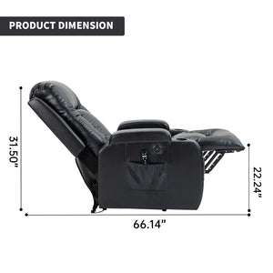 English Elm Infinite Position Power Lift Recliner with Massage Heating and USB Port for Seniors W1803S00096
