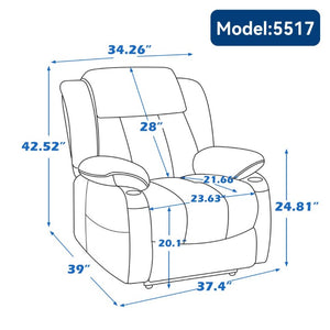 English Elm Up to 350 Lbs Chenille Power Lift Recliner with Massage Heat and Charging Ports Beige W1803S00110