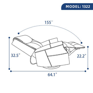 English Elm Yellow Genuine Leather Rocker Swivel Recliner with Massage Heat and Copper Nail Trim W1803S00118