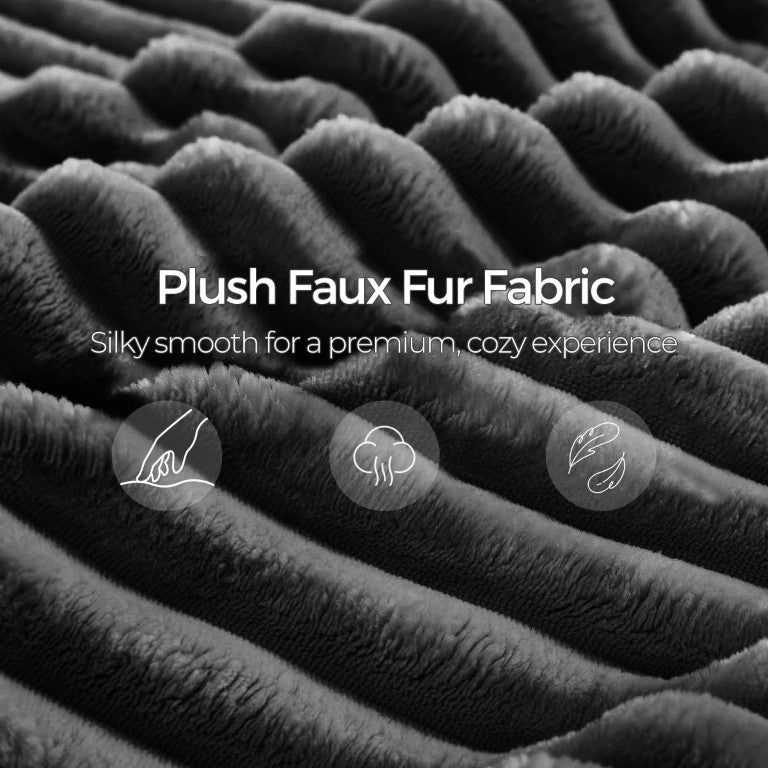 English Elm M078 Six Seat Power Reclining Sectional in Plush Faux Fur with Charging Console W1805S00264