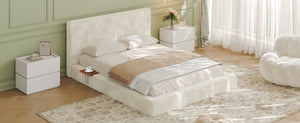 English Elm Airframe Cloud Upholstered Queen Bed Plush Foam Cushion with Sliding Shelf Nightstand W1820P510202