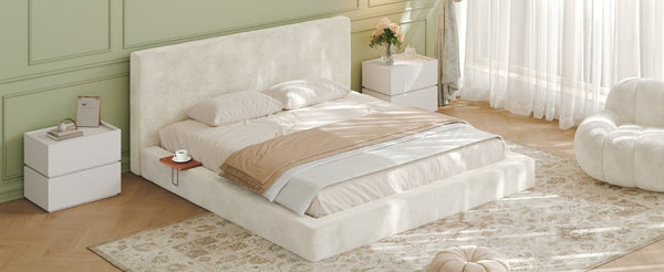 English Elm Airframe California King Upholstered Bed Foam Cushion Sliding Shelf Low Profile W1820P510287
