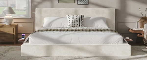 English Elm Airframe California King Upholstered Bed Foam Cushion Sliding Shelf Low Profile W1820P510287