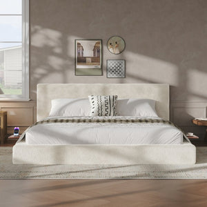 English Elm Airframe California King Upholstered Bed Foam Cushion Sliding Shelf Low Profile W1820P510287