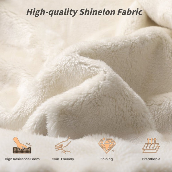 English Elm Airframe Queen Sherpa Upholstered Bed Surround Soft Cushioned Frame for Any Bedroom W1820P517776