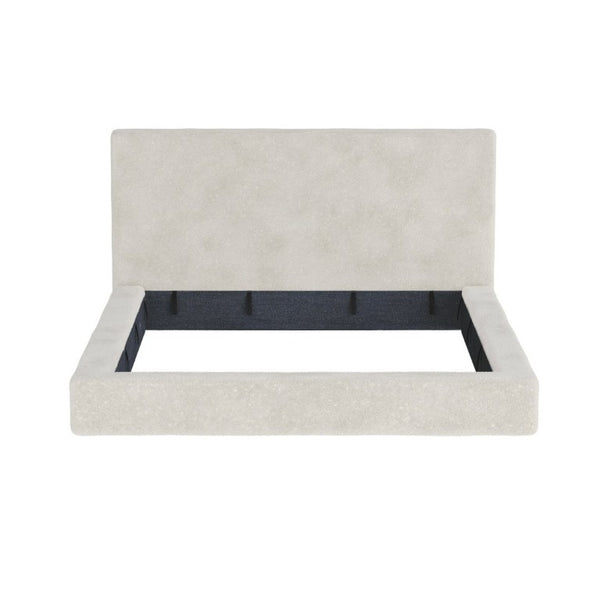 English Elm Airframe Queen Sherpa Upholstered Bed Surround Soft Cushioned Frame for Any Bedroom W1820P517776