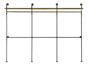 English Elm Industrial Steel Pipe Closet Organizer with Led Lights and Heavy Duty Hanging Rods W1820P518803