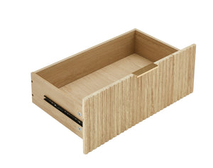 English Elm 6 Drawer Wide Modern Dresser with Sculptural Wave Front Panel for Bedroom or Living Room Oak W1820S00069