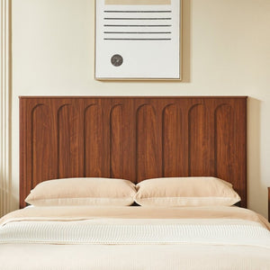 English Elm Queen Platform Bed Mid-Century Arched Headboard Hidden Storage Footboard Walnut Tone Walnut W1820S00074