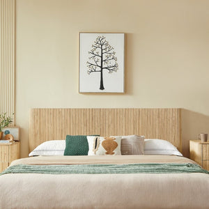 English Elm King Hydraulic Lift Storage Bed Oak Finish Curved Headboard with Wooden Slat Platform W1820S00080