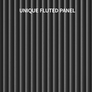 English Elm 94.5 Inch Fluted Matte Credenza with Six Doors for Dining Living or Entryway Black W1820S00082