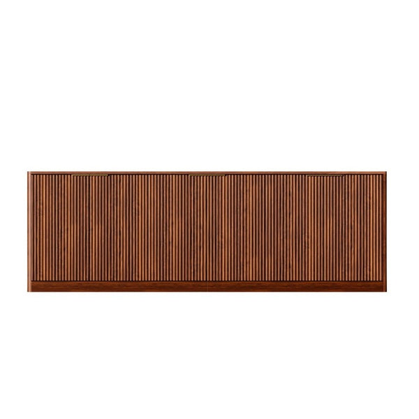 English Elm 94.5 Inch Fluted Matte Credenza with Six Doors for Dining Living or Entryway Walnut W1820S00083