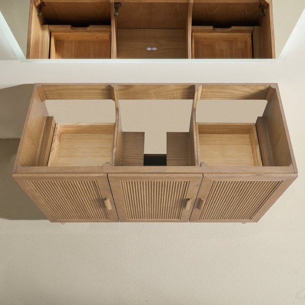 English Elm Fully Assembled 48 Inch Rubberwood Bathroom Vanity with Carrara Marble Top and Soft Close W1826P449924