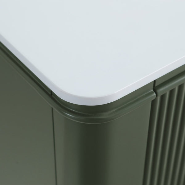 English Elm 36" Floating Sage Green Bathroom Vanity with Integrated Acrylic Basin Two Drawers W1826P449927
