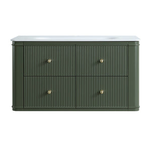English Elm 36" Floating Sage Green Bathroom Vanity with Integrated Acrylic Basin Two Drawers W1826P449927