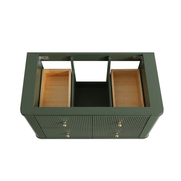 English Elm 36" Floating Sage Green Bathroom Vanity with Integrated Acrylic Basin Two Drawers W1826P449927