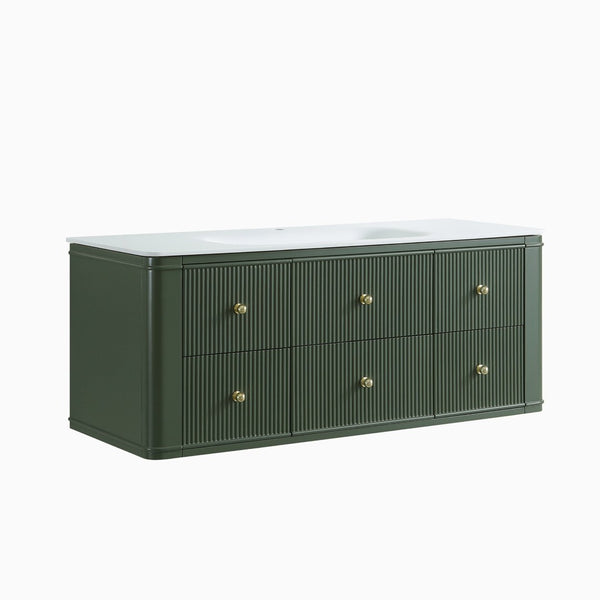English Elm 48" Sage Green Floating Bathroom Vanity with Seamless Acrylic Basin and Soft-close Drawers W1826P449928