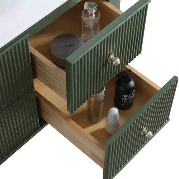 English Elm 48" Sage Green Floating Bathroom Vanity with Seamless Acrylic Basin and Soft-close Drawers W1826P449928