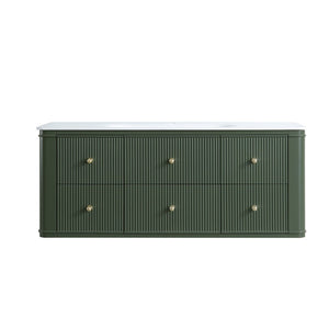 English Elm 48" Sage Green Floating Bathroom Vanity with Seamless Acrylic Basin and Soft-close Drawers W1826P449928