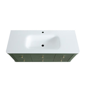 English Elm 48" Sage Green Floating Bathroom Vanity with Seamless Acrylic Basin and Soft-close Drawers W1826P449928