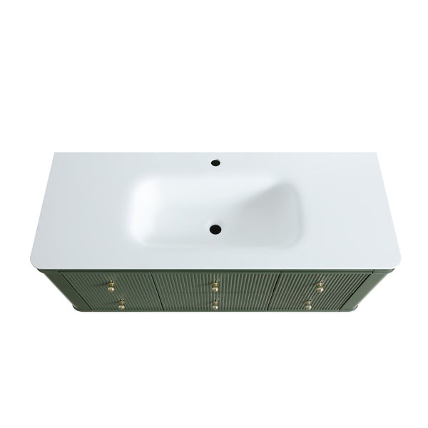 English Elm 48" Sage Green Floating Bathroom Vanity with Seamless Acrylic Basin and Soft-close Drawers W1826P449928