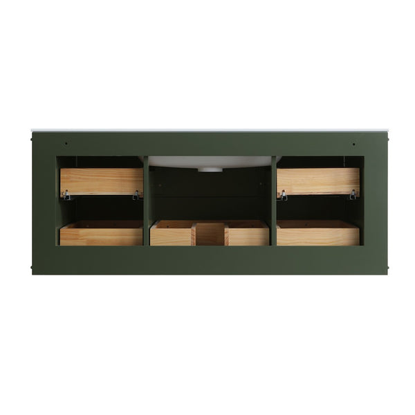 English Elm 48" Sage Green Floating Bathroom Vanity with Seamless Acrylic Basin and Soft-close Drawers W1826P449928