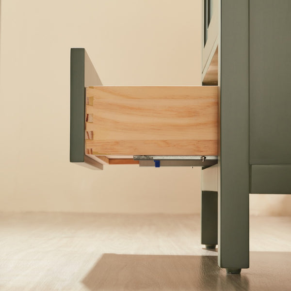 English Elm Fully Assembled 18 Inch Bathroom Vanity with Ceramic Sink Top and Soft Close Doors Green W1826P499004