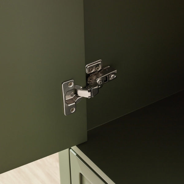 English Elm Fully Assembled 18 Inch Bathroom Vanity with Ceramic Sink Top and Soft Close Doors Green W1826P499004