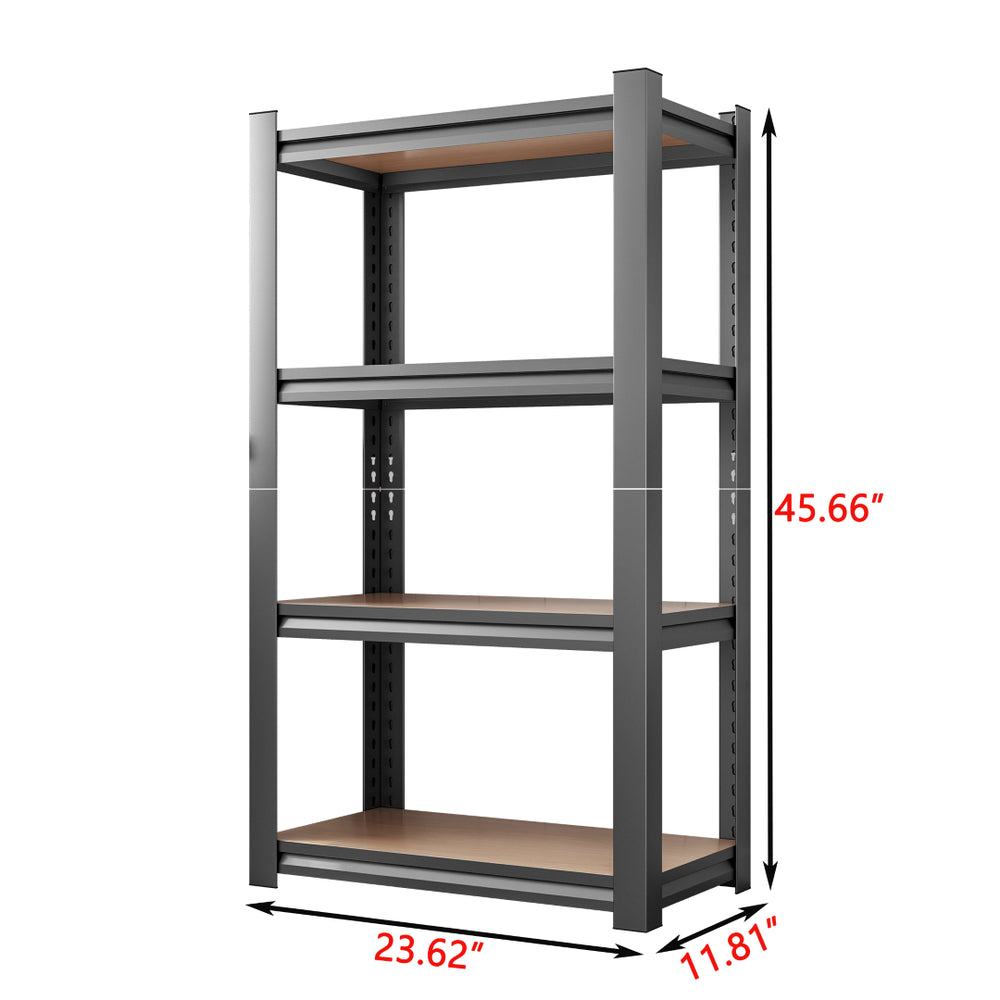 English Elm 4-layer Steel and Mdf Open Shelving Unit Heavy Duty Storage Rack for Garage or Kitchen W1831P372651