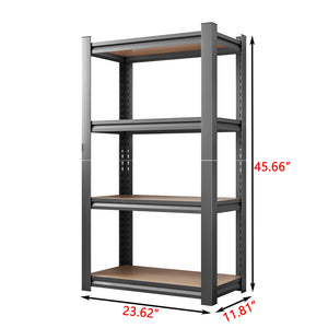 English Elm 4-layer Steel and Mdf Open Shelving Unit Heavy Duty Storage Rack for Garage or Kitchen W1831P372651
