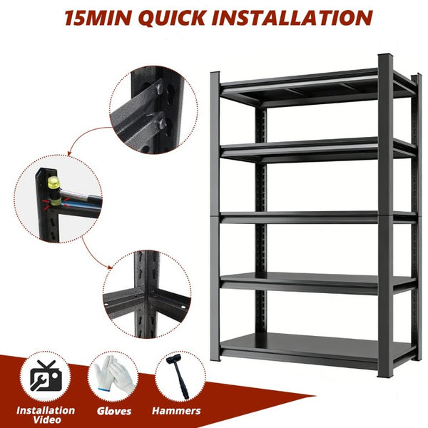 English Elm 5-Tier Heavy Duty Steel Garage Shelving Unit with 2000Lb Capacity and Snap Lock Assembly W1831P494439
