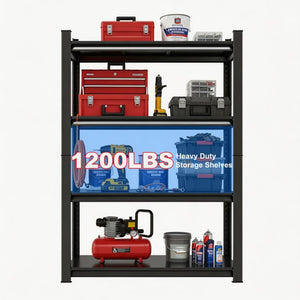 English Elm 63-Inch Heavy Duty Metal Shelving Unit 1200 Lb Capacity Adjustable 4-Tier Garage Rack W1831P519470