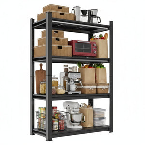 English Elm 63-Inch Heavy Duty Metal Shelving Unit 1200 Lb Capacity Adjustable 4-Tier Garage Rack W1831P519470