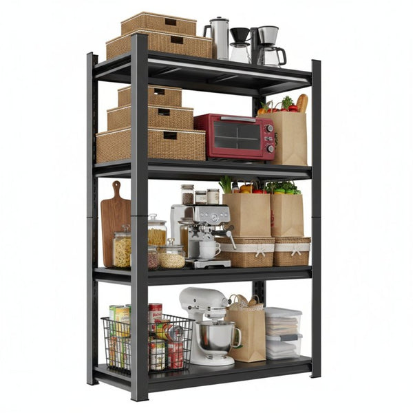 English Elm 63-Inch Heavy Duty Metal Shelving Unit 1200 Lb Capacity Adjustable 4-Tier Garage Rack W1831P519470