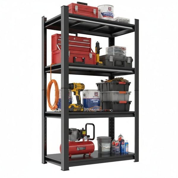 English Elm 63-Inch Heavy Duty Metal Shelving Unit 1200 Lb Capacity Adjustable 4-Tier Garage Rack W1831P519470