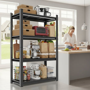English Elm 63-Inch Heavy Duty Metal Shelving Unit 1200 Lb Capacity Adjustable 4-Tier Garage Rack W1831P519470