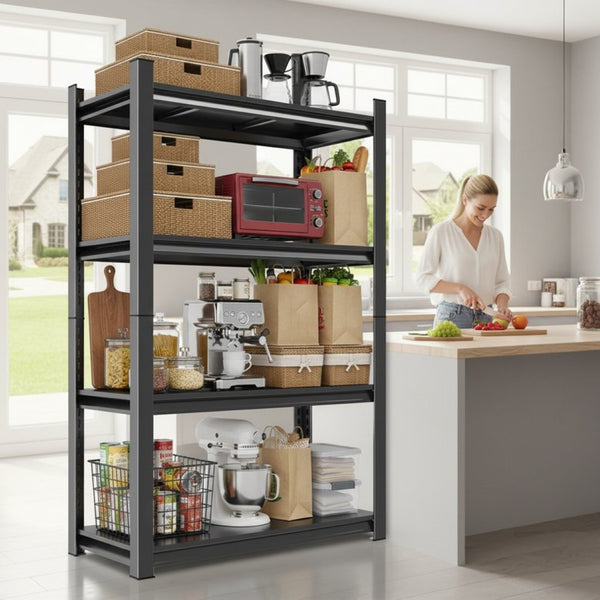 English Elm 63-Inch Heavy Duty Metal Shelving Unit 1200 Lb Capacity Adjustable 4-Tier Garage Rack W1831P519470