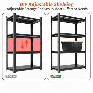English Elm 63-Inch Heavy Duty Metal Shelving Unit 1200 Lb Capacity Adjustable 4-Tier Garage Rack W1831P519470
