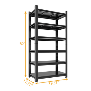 English Elm 6-Tier Powder-Coated Steel Garage Shelving Unit with Adjustable Snap-Lock Frame 82 In W1831P526075