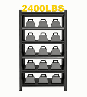 English Elm 6-Tier Powder-Coated Steel Garage Shelving Unit with Adjustable Snap-Lock Frame 82 In W1831P526075