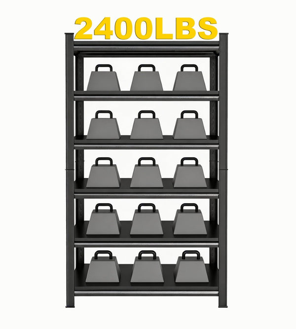 English Elm 6-Tier Powder-Coated Steel Garage Shelving Unit with Adjustable Snap-Lock Frame 82 In W1831P526075